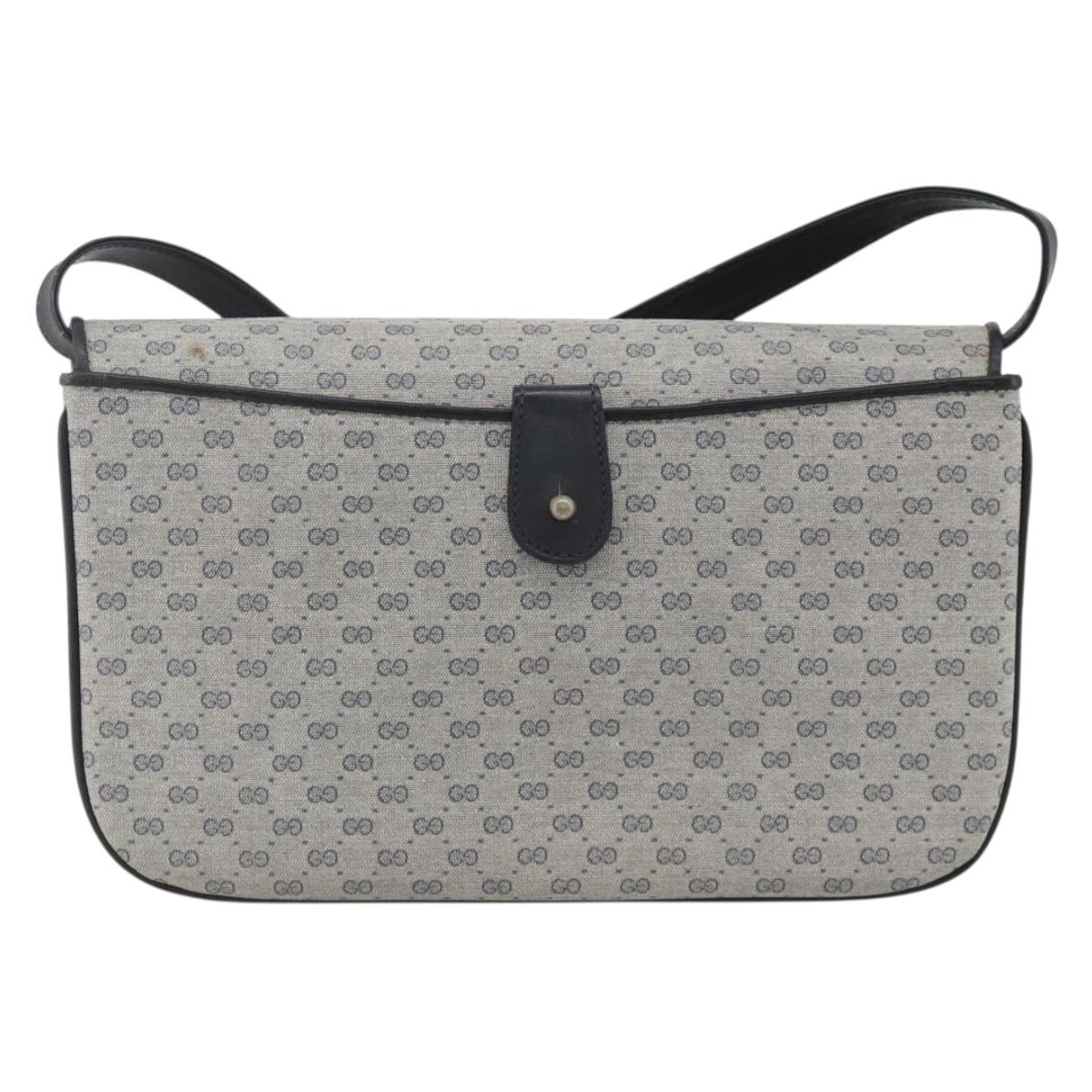 GUCCI Micro GG Supreme Shoulder Bag PVC Navy Gold 004 106 0024 Auth 174535