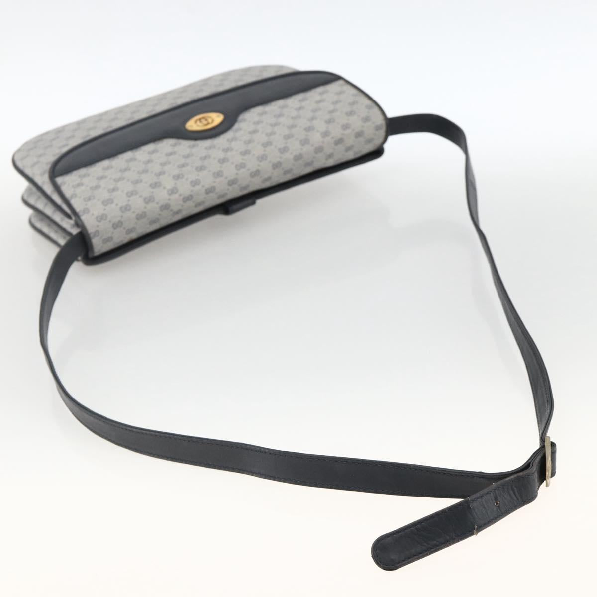 GUCCI Micro GG Supreme Shoulder Bag PVC Navy Gold 004 106 0024 Auth 174535