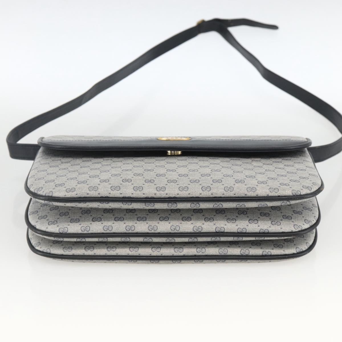 GUCCI Micro GG Supreme Shoulder Bag PVC Navy Gold 004 106 0024 Auth 174535