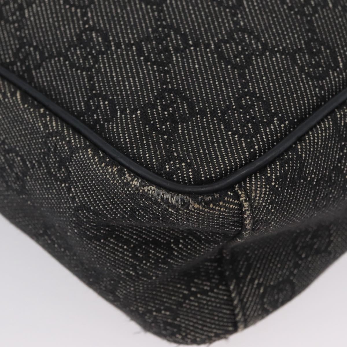 GUCCI GG Canvas Shoulder Bag Black Silver 03136 Auth 174538
