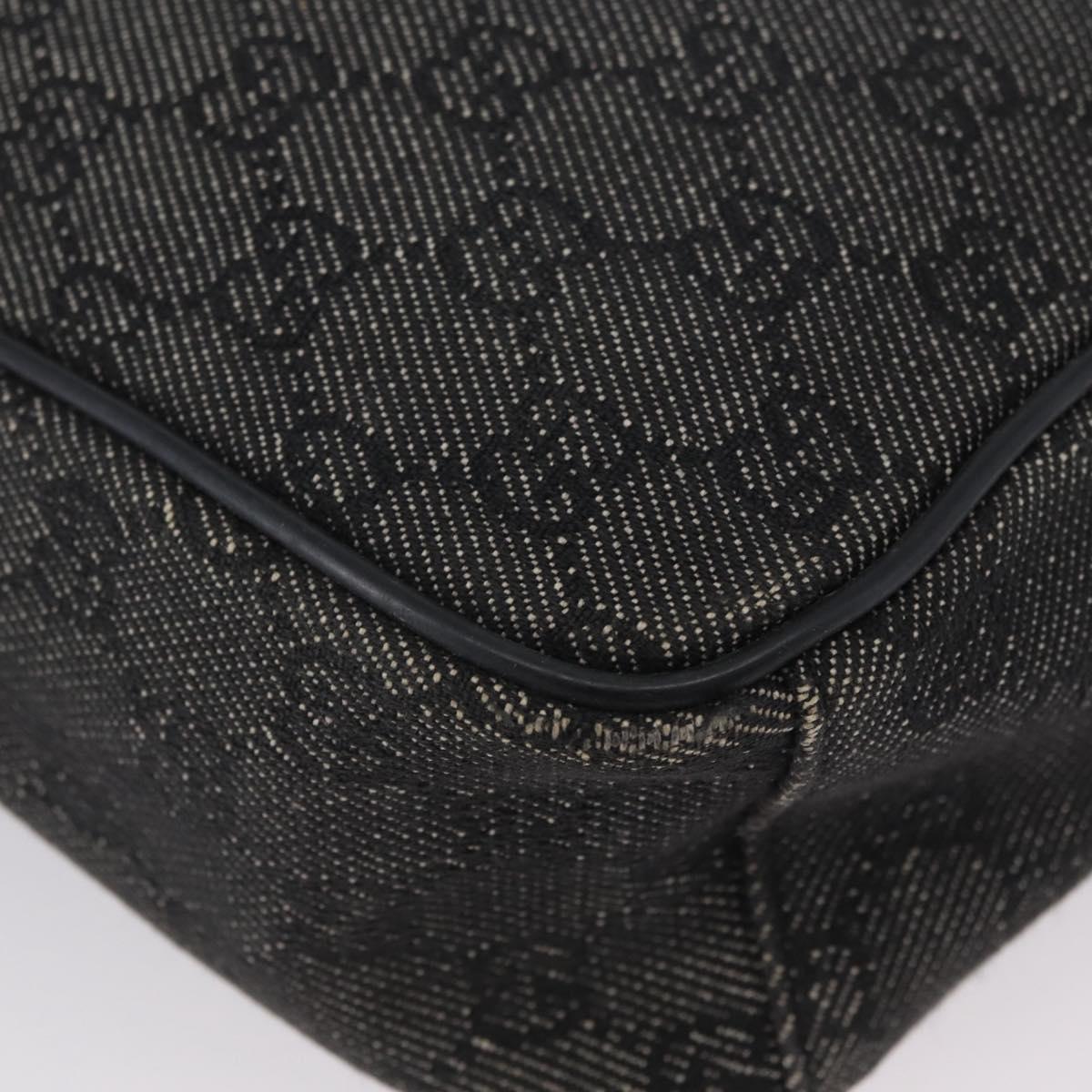 GUCCI GG Canvas Shoulder Bag Black Silver 03136 Auth 174538