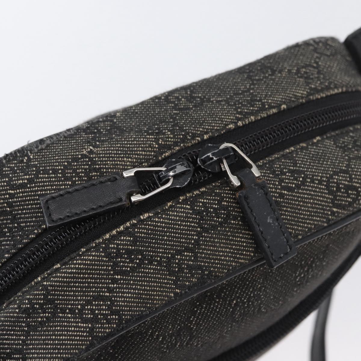 GUCCI GG Canvas Shoulder Bag Black Silver 03136 Auth 174538