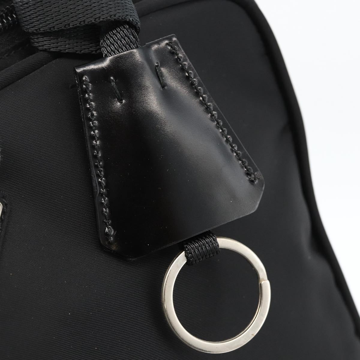 PRADA Hand Bag Nylon Black Silver Auth 174539A
