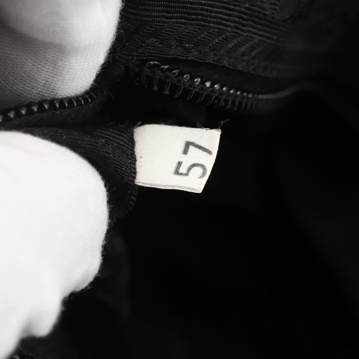 PRADA Hand Bag Nylon Black Silver Auth 174539A