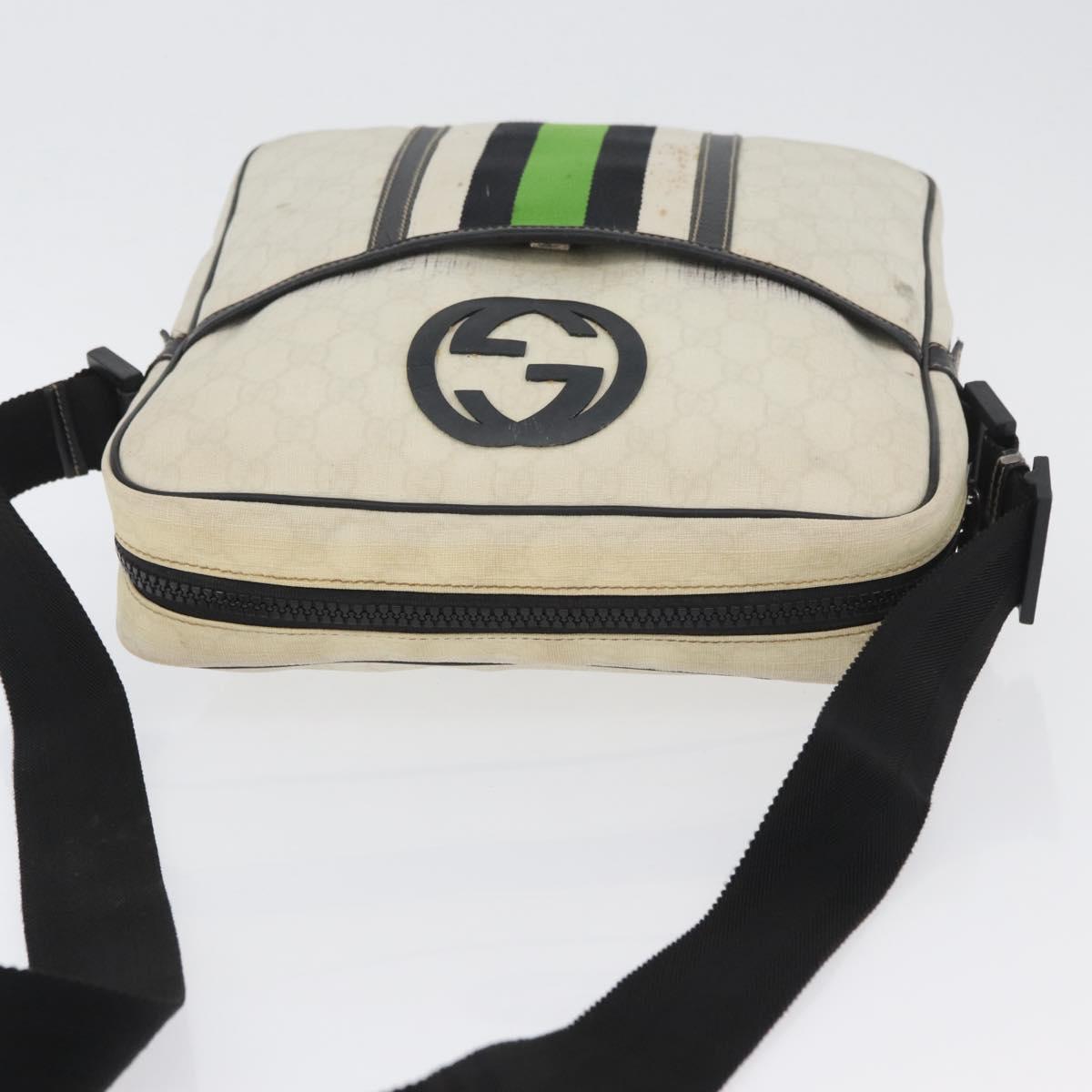GUCCI GG Supreme Shoulder Bag PVC White 181061 506631 Auth 174543