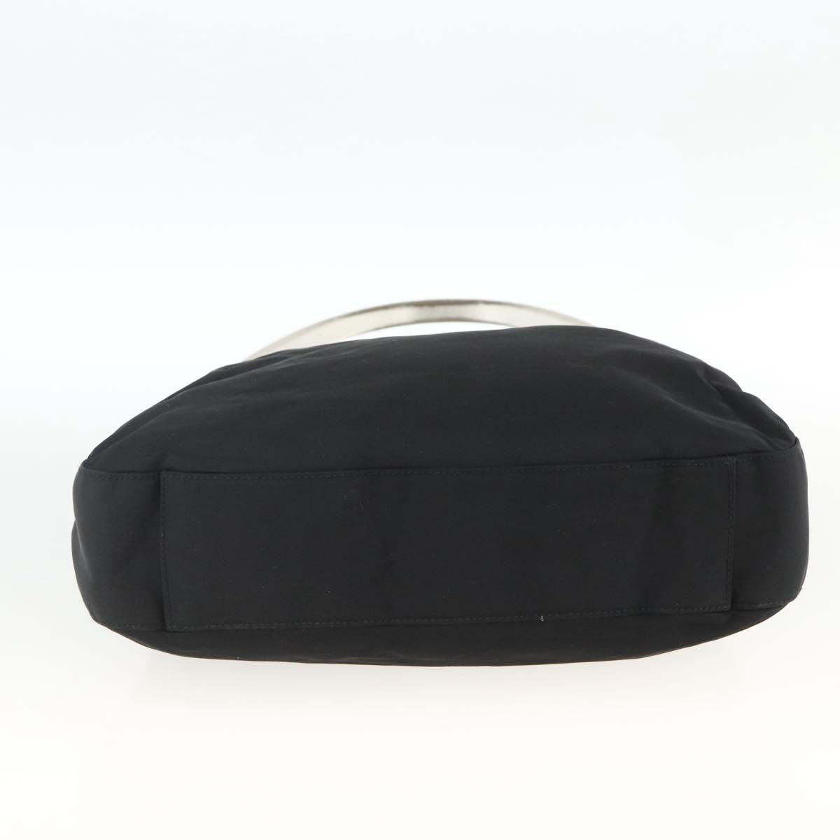 PRADA Shoulder Bag Nylon Black Silver Auth 174544