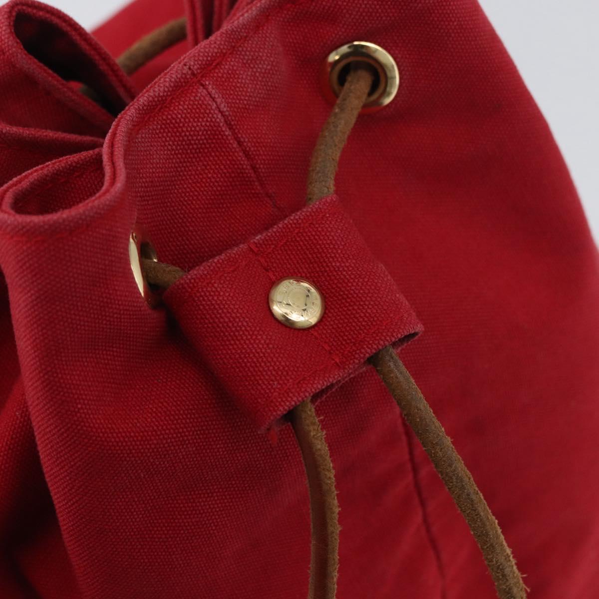 HERMES Purse Porosion Mimill PM Shoulder Bag Cotton Red Auth 174545