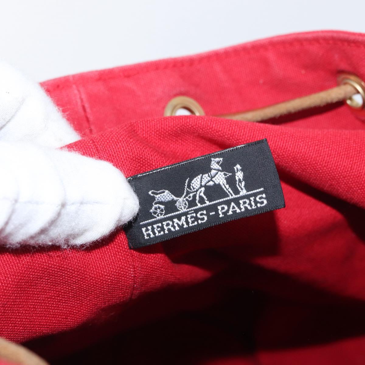 HERMES Purse Porosion Mimill PM Shoulder Bag Cotton Red Auth 174545