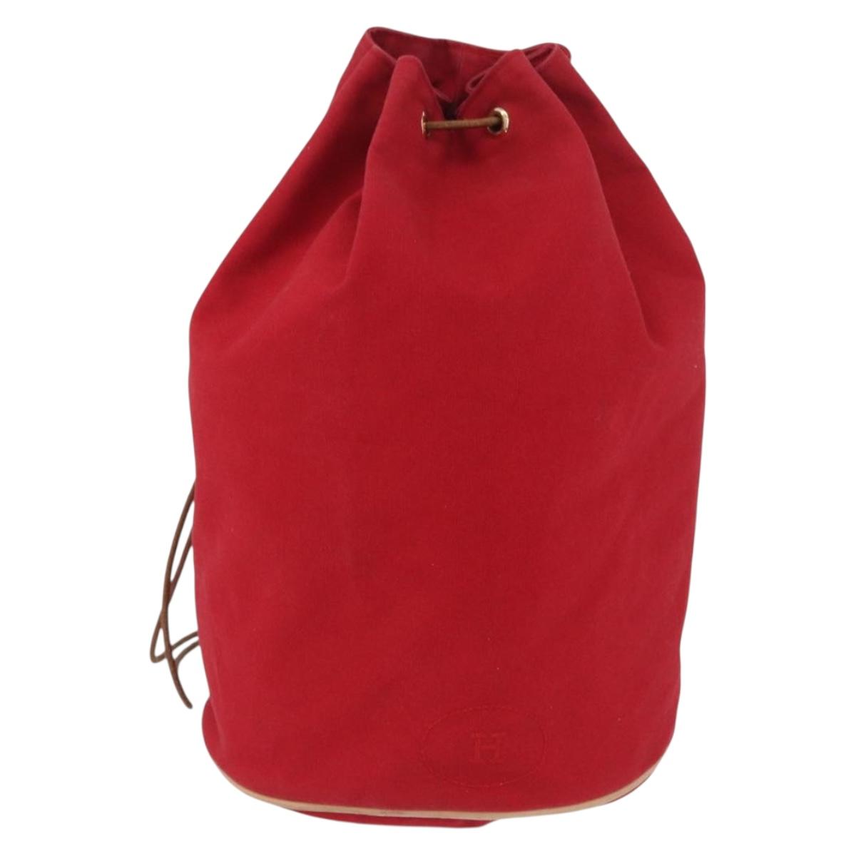 HERMES Purse Porosion Mimill PM Shoulder Bag Cotton Red Auth 174545