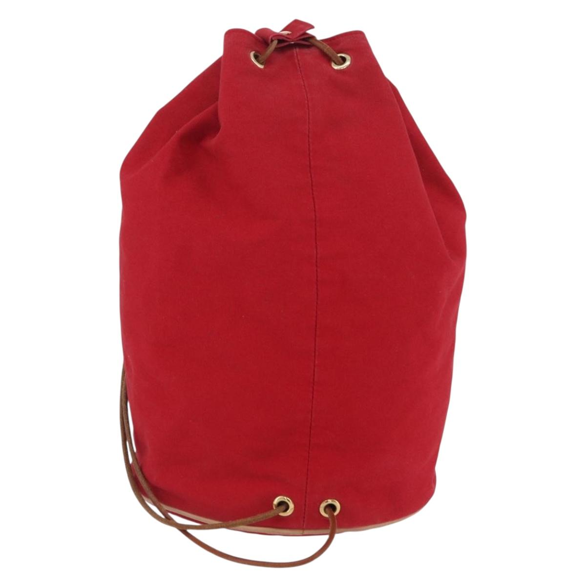 HERMES Purse Porosion Mimill PM Shoulder Bag Cotton Red Auth 174545