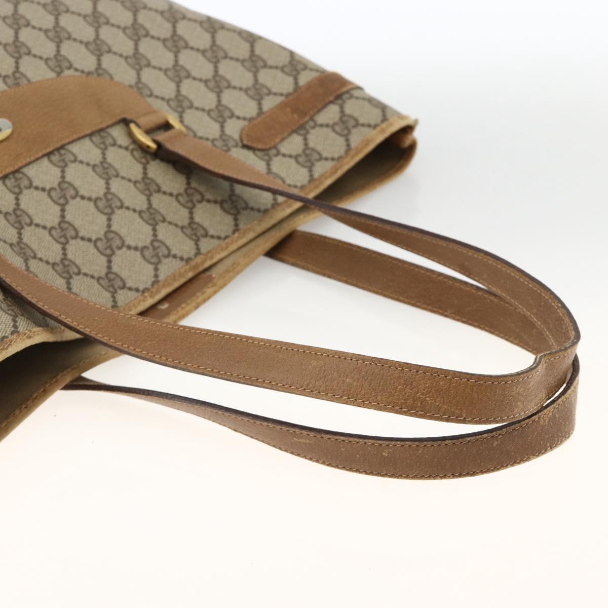 GUCCI GG Supreme Tote Bag PVC Beige Gold 39 02 061 Auth 174551