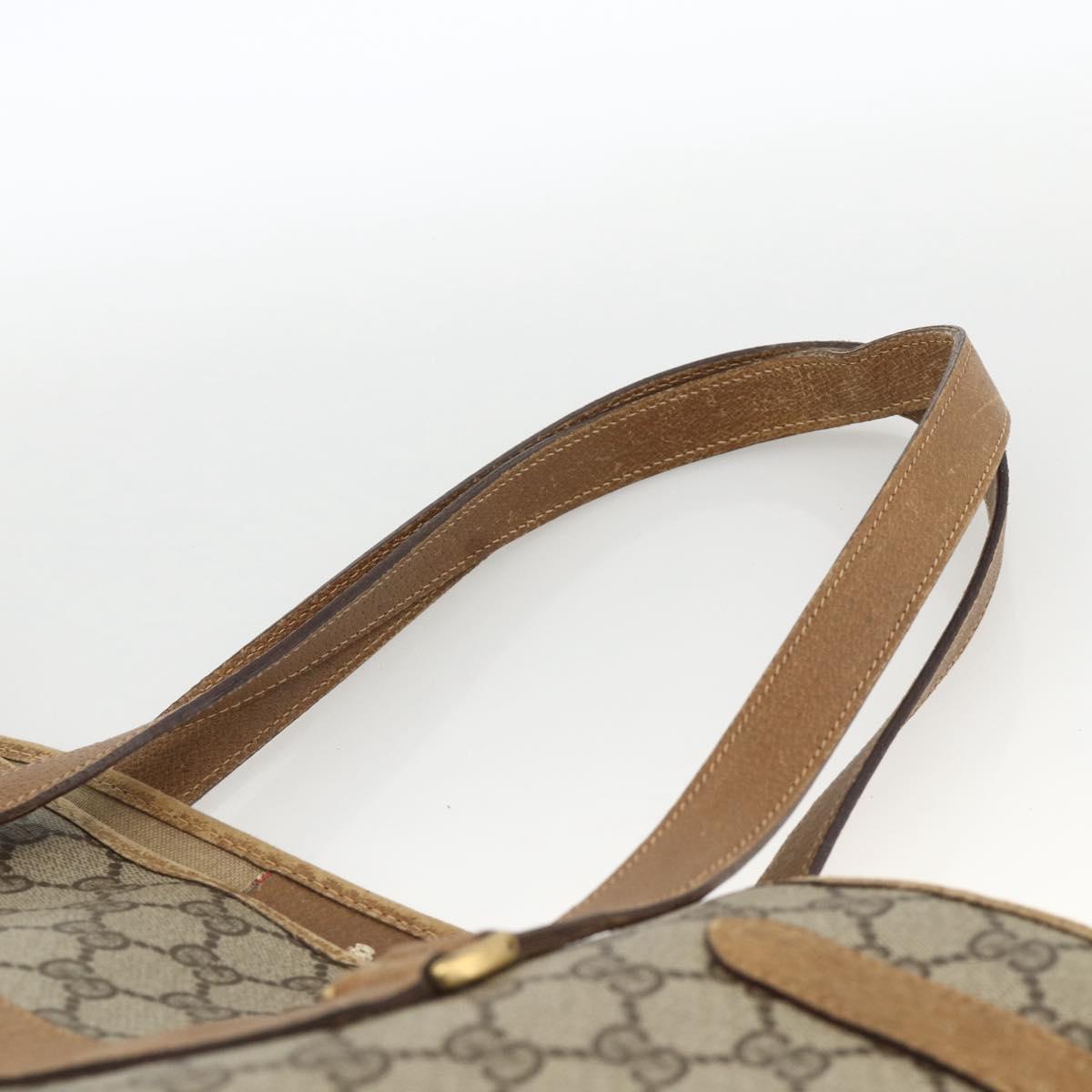 GUCCI GG Supreme Tote Bag PVC Beige Gold 39 02 061 Auth 174551