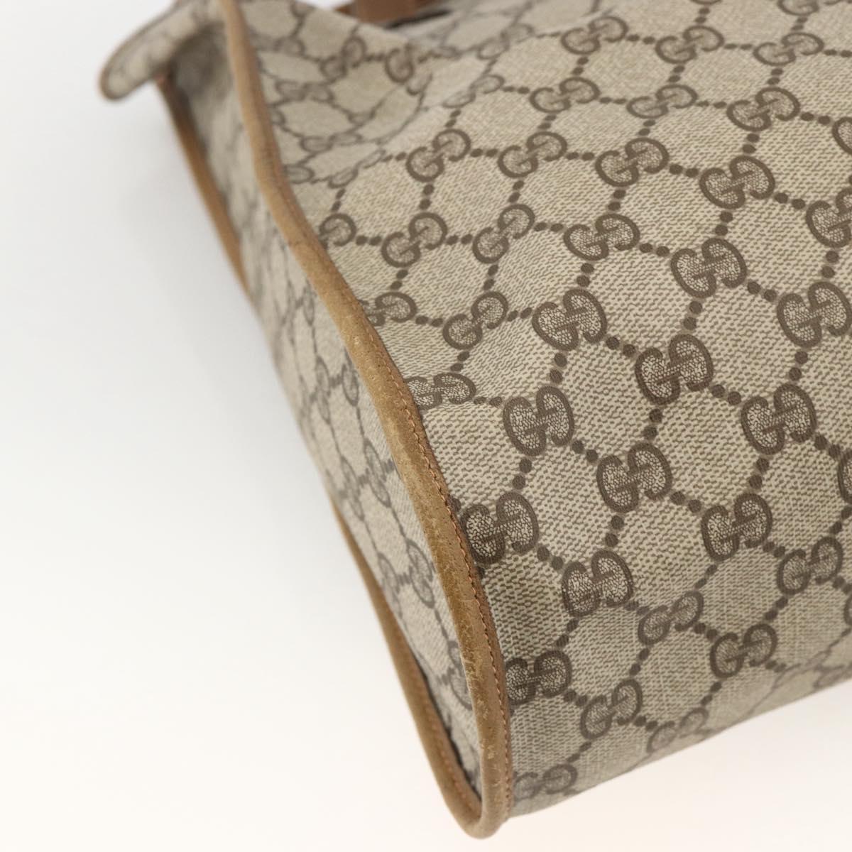 GUCCI GG Supreme Tote Bag PVC Beige 92 02 998 Auth 174552