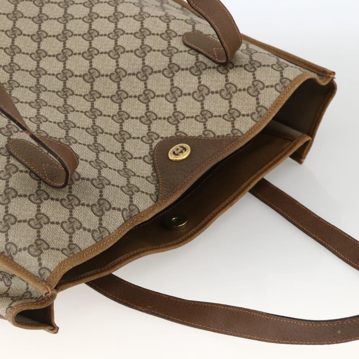GUCCI GG Supreme Tote Bag PVC Beige 92 02 998 Auth 174552
