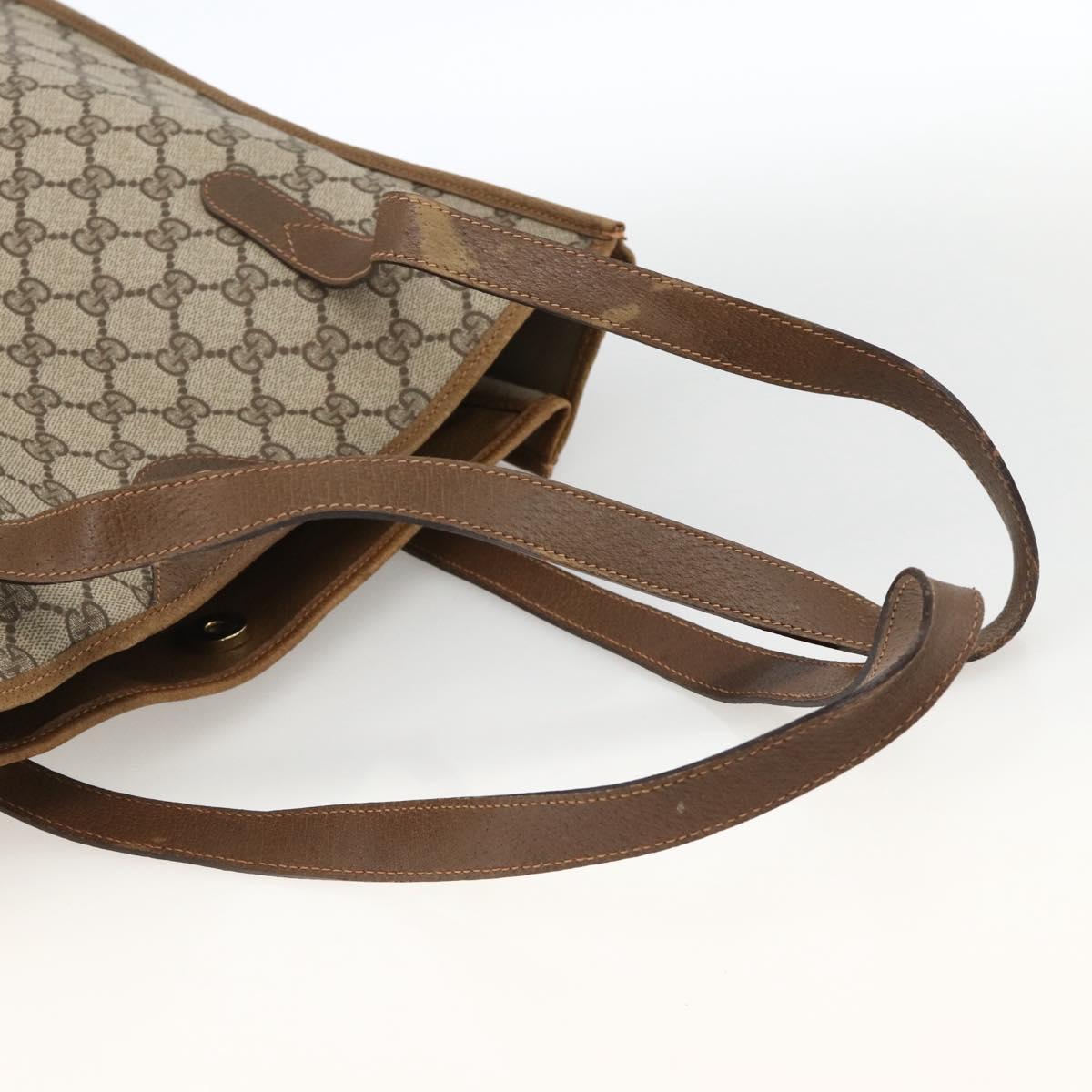 GUCCI GG Supreme Tote Bag PVC Beige 92 02 998 Auth 174552