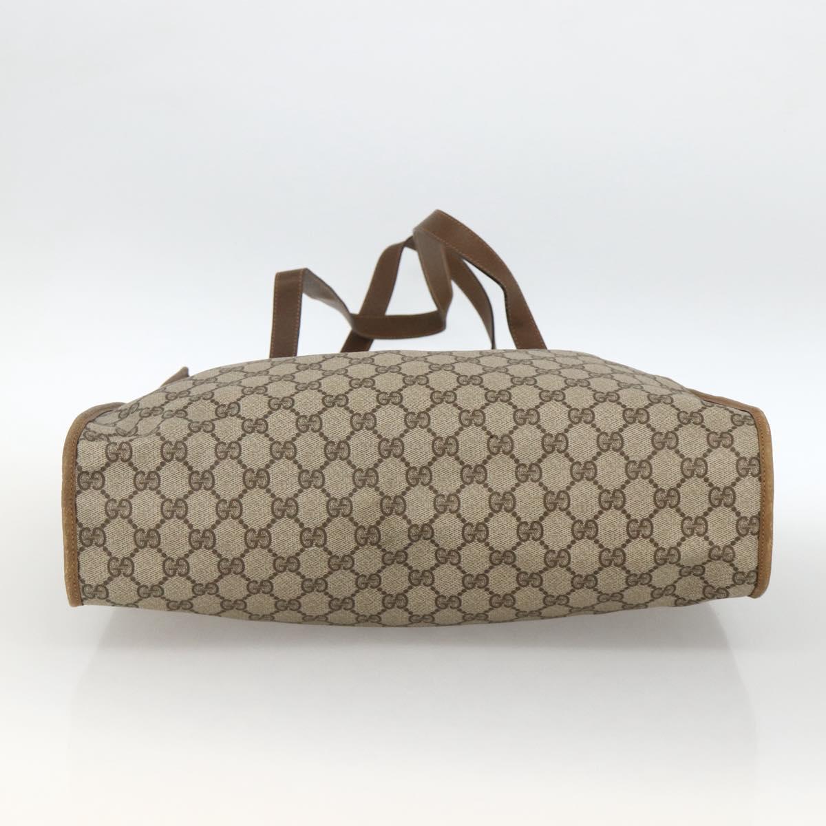 GUCCI GG Supreme Tote Bag PVC Beige 92 02 998 Auth 174552