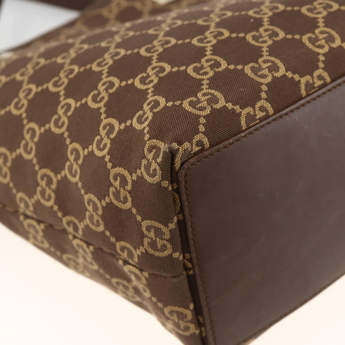 GUCCI GG Canvas Tote Bag Brown Gold 002 1099 Auth 174556
