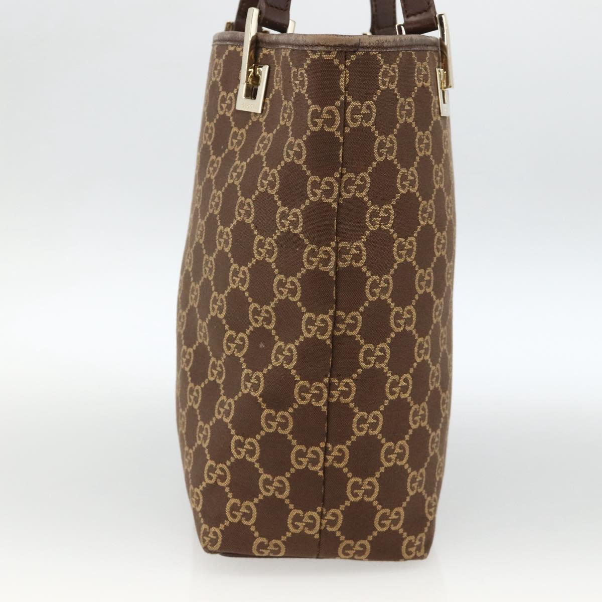 GUCCI GG Canvas Tote Bag Brown Gold 002 1099 Auth 174556