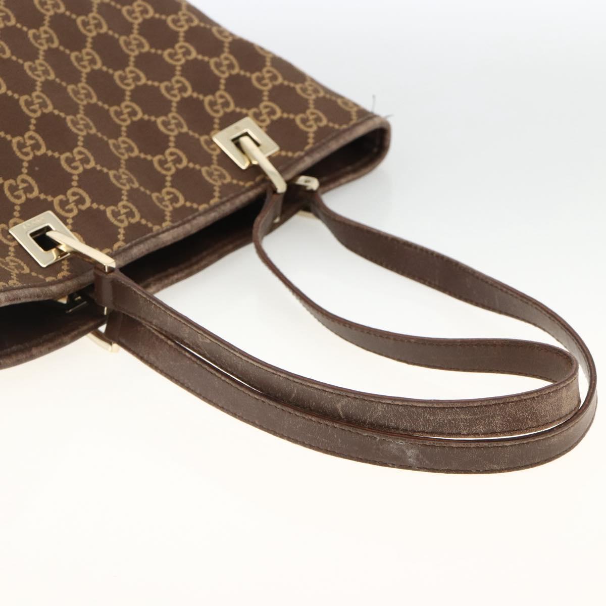 GUCCI GG Canvas Tote Bag Brown Gold 002 1099 Auth 174556