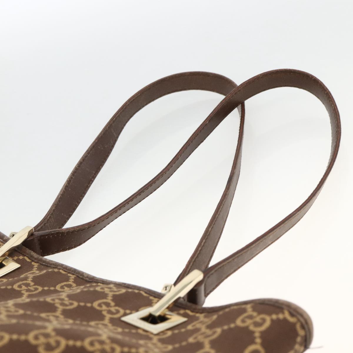 GUCCI GG Canvas Tote Bag Brown Gold 002 1099 Auth 174556