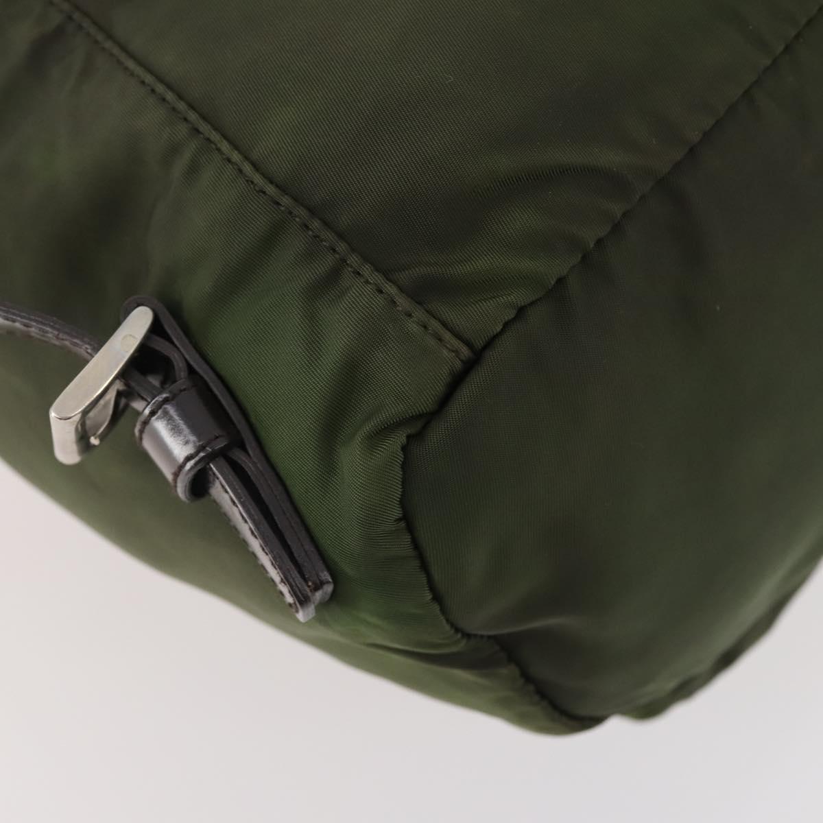 PRADA Backpack Nylon Green Silver Auth 174558