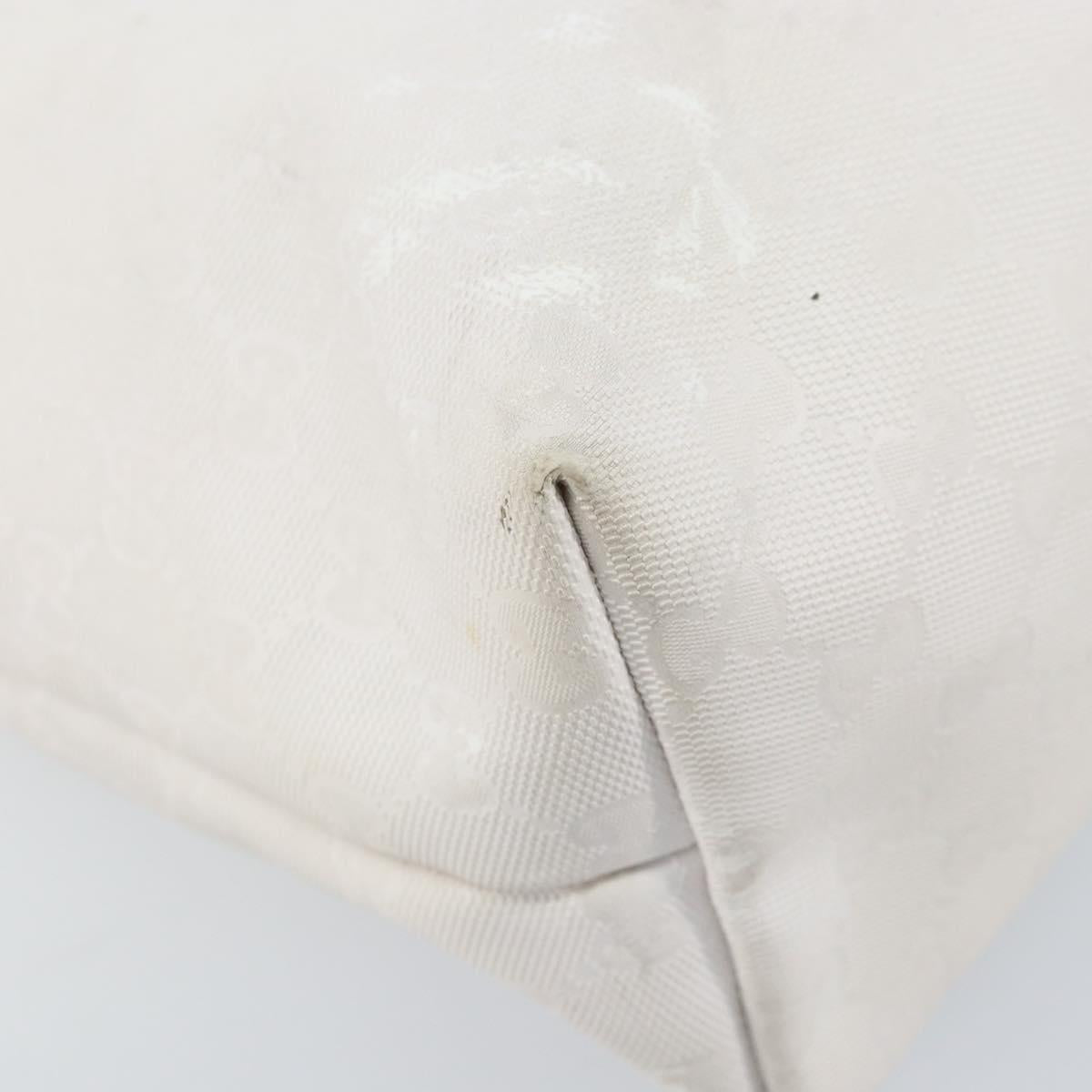 GUCCI GG Implementation Tote Bag PVC White Silver 211137 Auth 174563