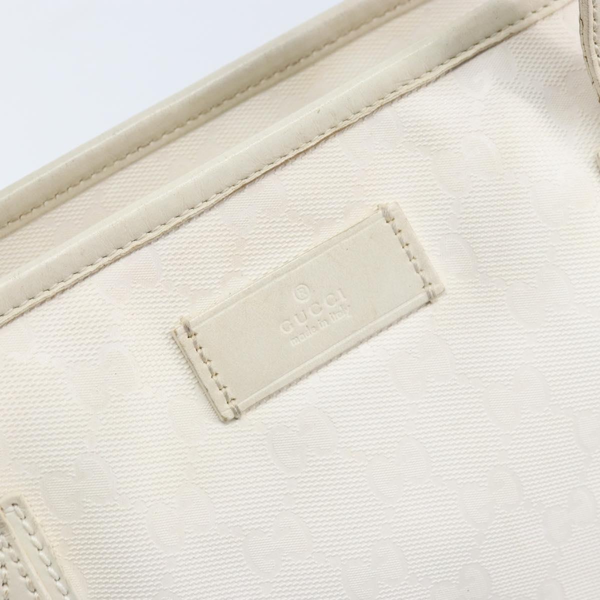 GUCCI GG Implementation Tote Bag PVC White Silver 211137 Auth 174563