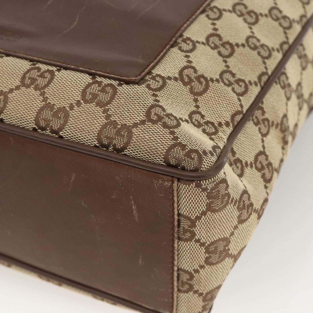 GUCCI GG Canvas Shoulder Bag Beige Silver 019.0538 Auth 174564