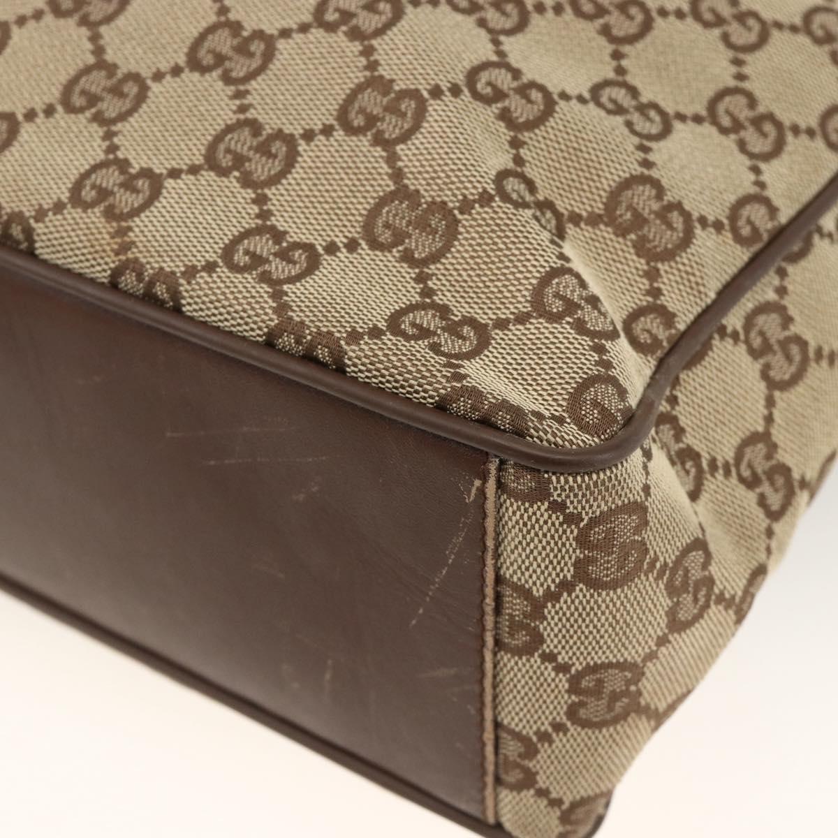 GUCCI GG Canvas Shoulder Bag Beige Silver 019.0538 Auth 174564