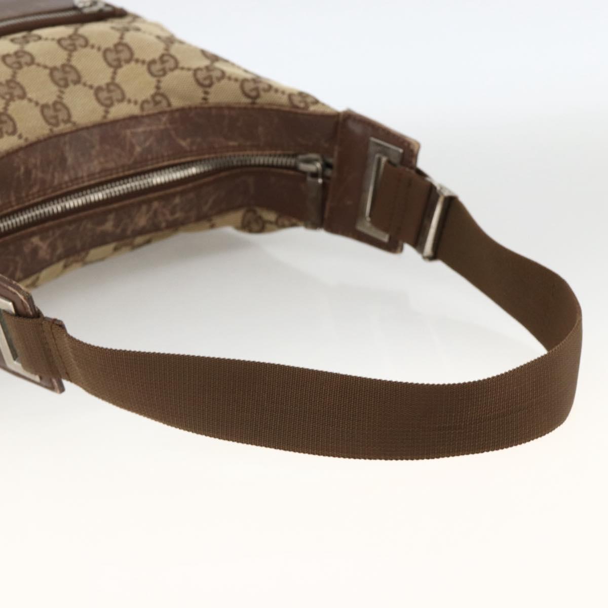 GUCCI GG Canvas Shoulder Bag Beige Silver 019.0538 Auth 174564