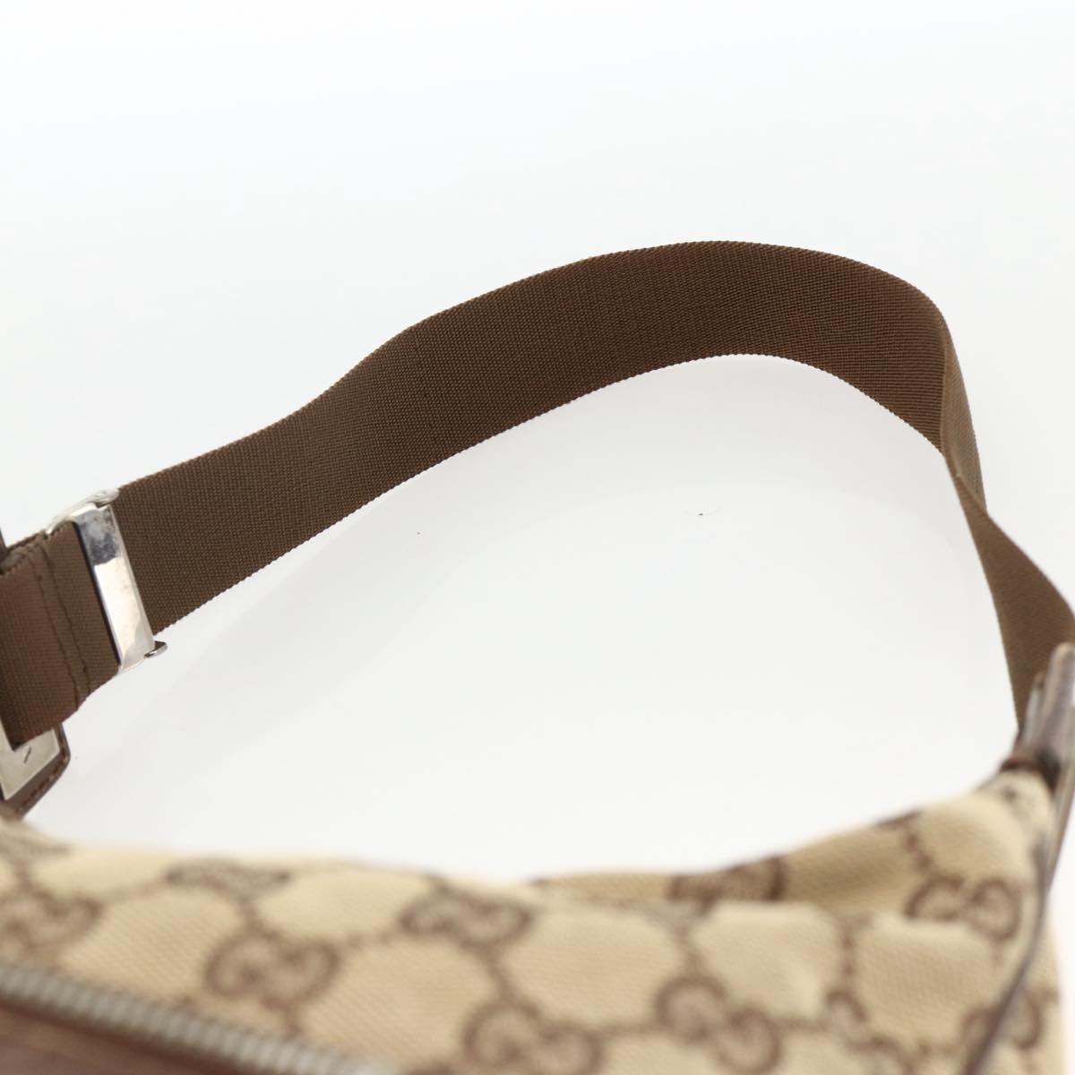 GUCCI GG Canvas Shoulder Bag Beige Silver 019.0538 Auth 174564