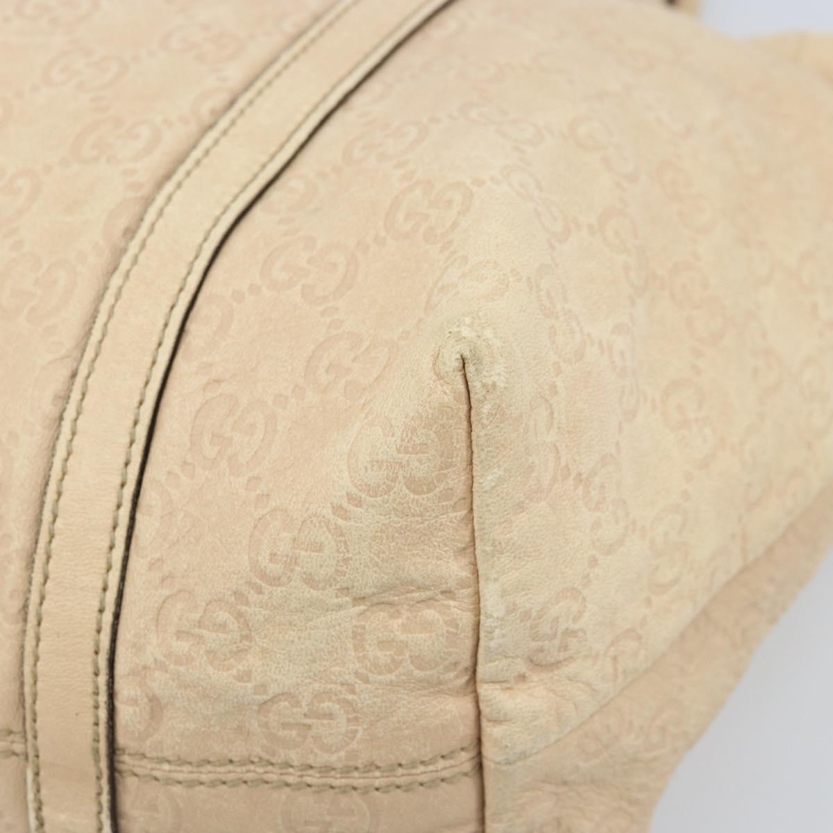 GUCCI GG Canvas Guccissima Tote Bag Leather Beige Gold Auth 174566