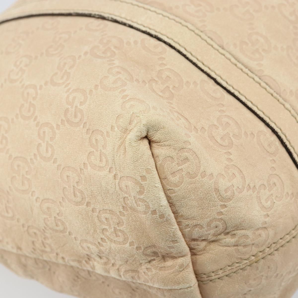 GUCCI GG Canvas Guccissima Tote Bag Leather Beige Gold Auth 174566