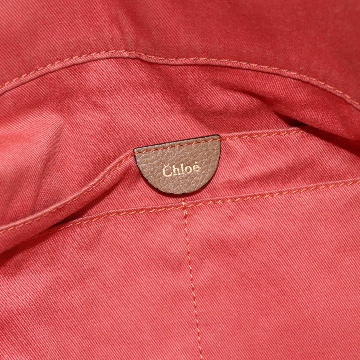 Chloe Angie Tote Bag Leather Brown Gold Auth 174567