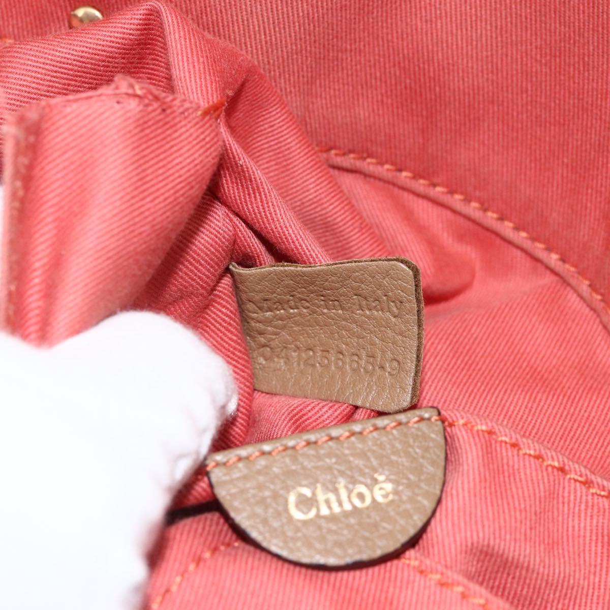 Chloe Angie Tote Bag Leather Brown Gold Auth 174567