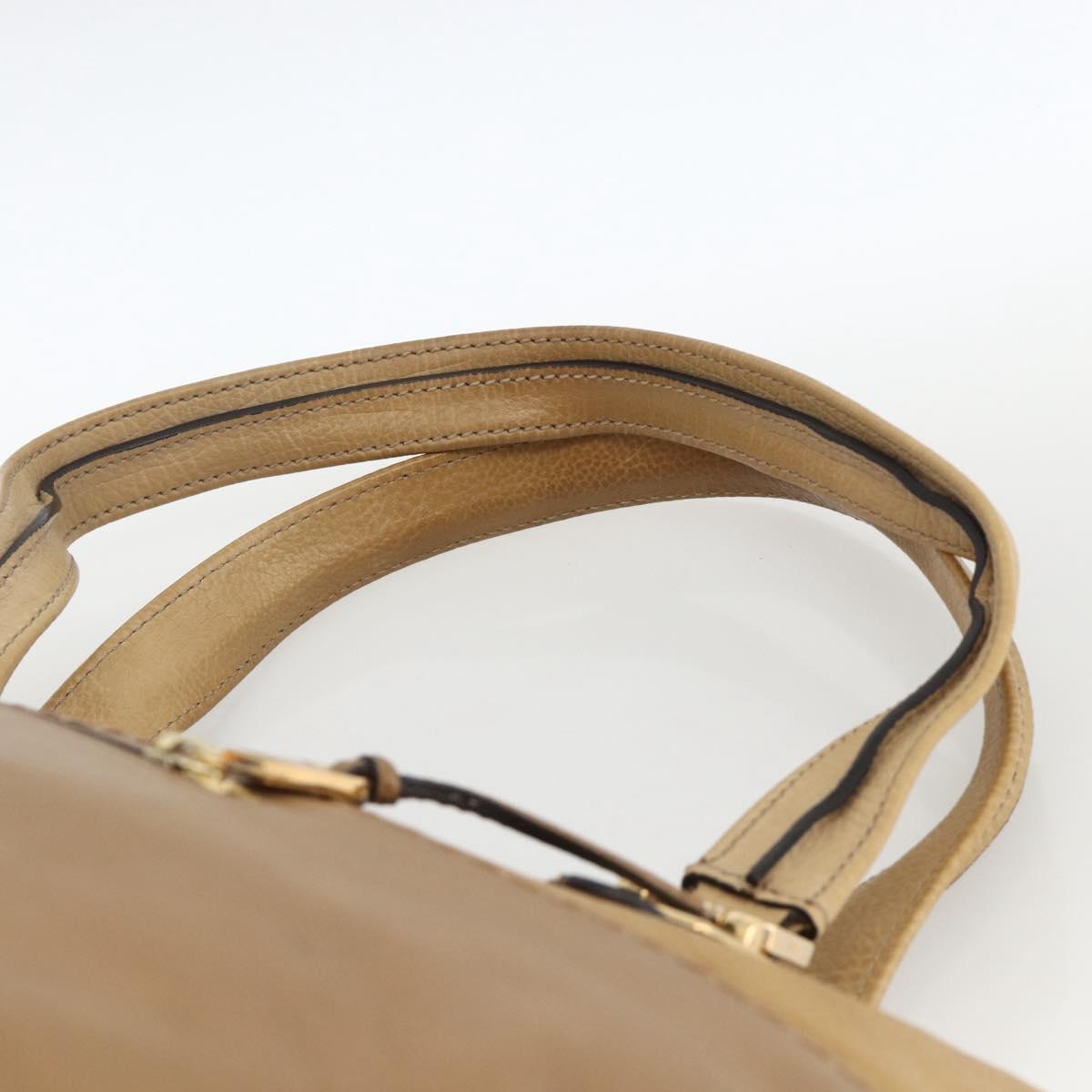 Chloe Angie Tote Bag Leather Brown Gold Auth 174567
