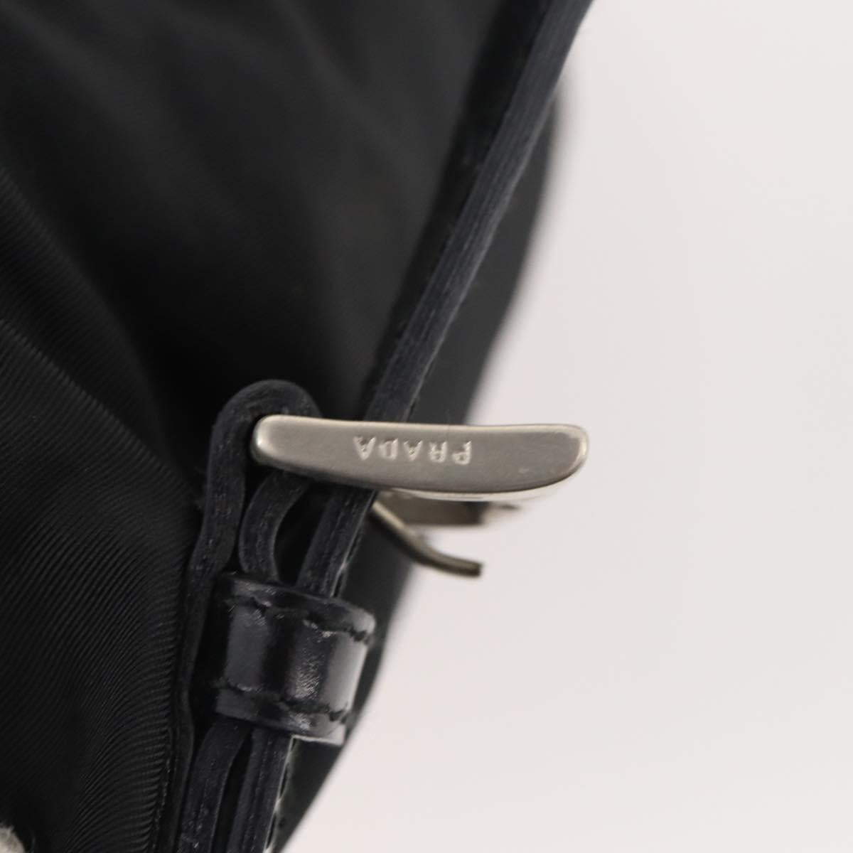 PRADA Backpack Nylon Black Silver Auth 174569