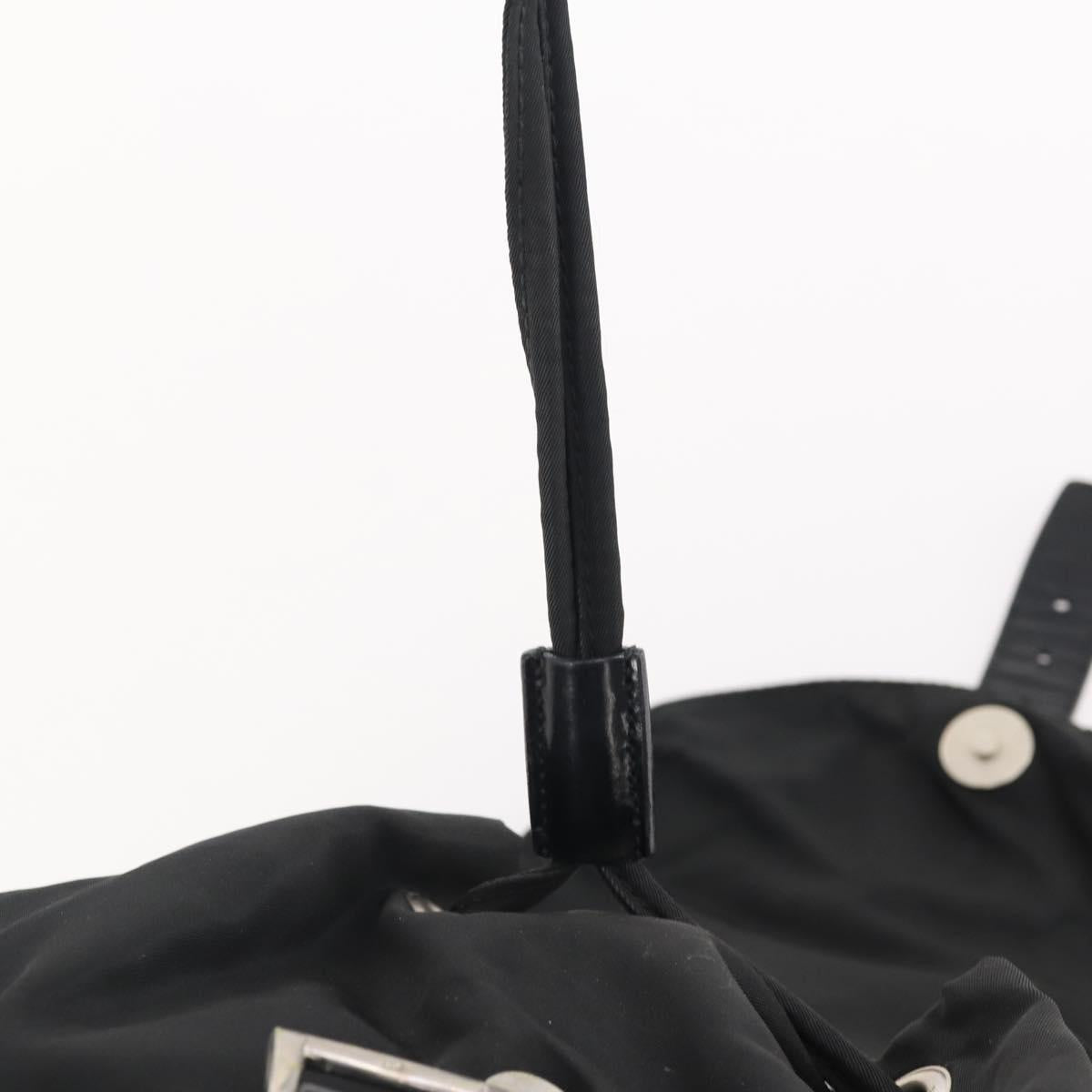 PRADA Backpack Nylon Black Silver Auth 174569