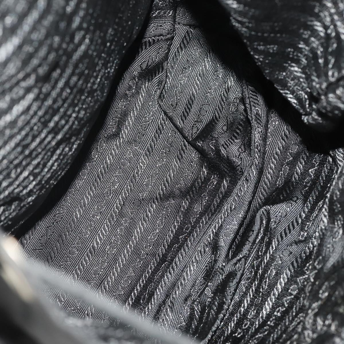 PRADA Backpack Nylon Black Silver Auth 174569