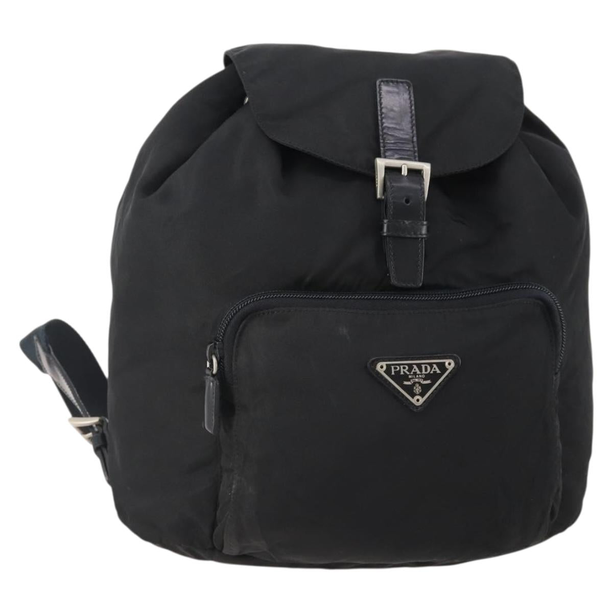 PRADA Backpack Nylon Black Silver Auth 174569 display picture 2
