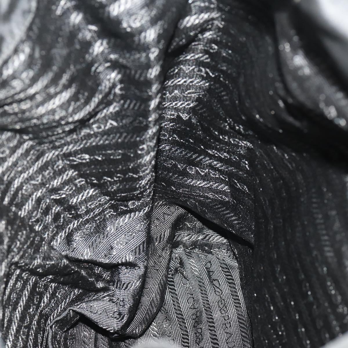PRADA Backpack Nylon Black Silver Auth 174569