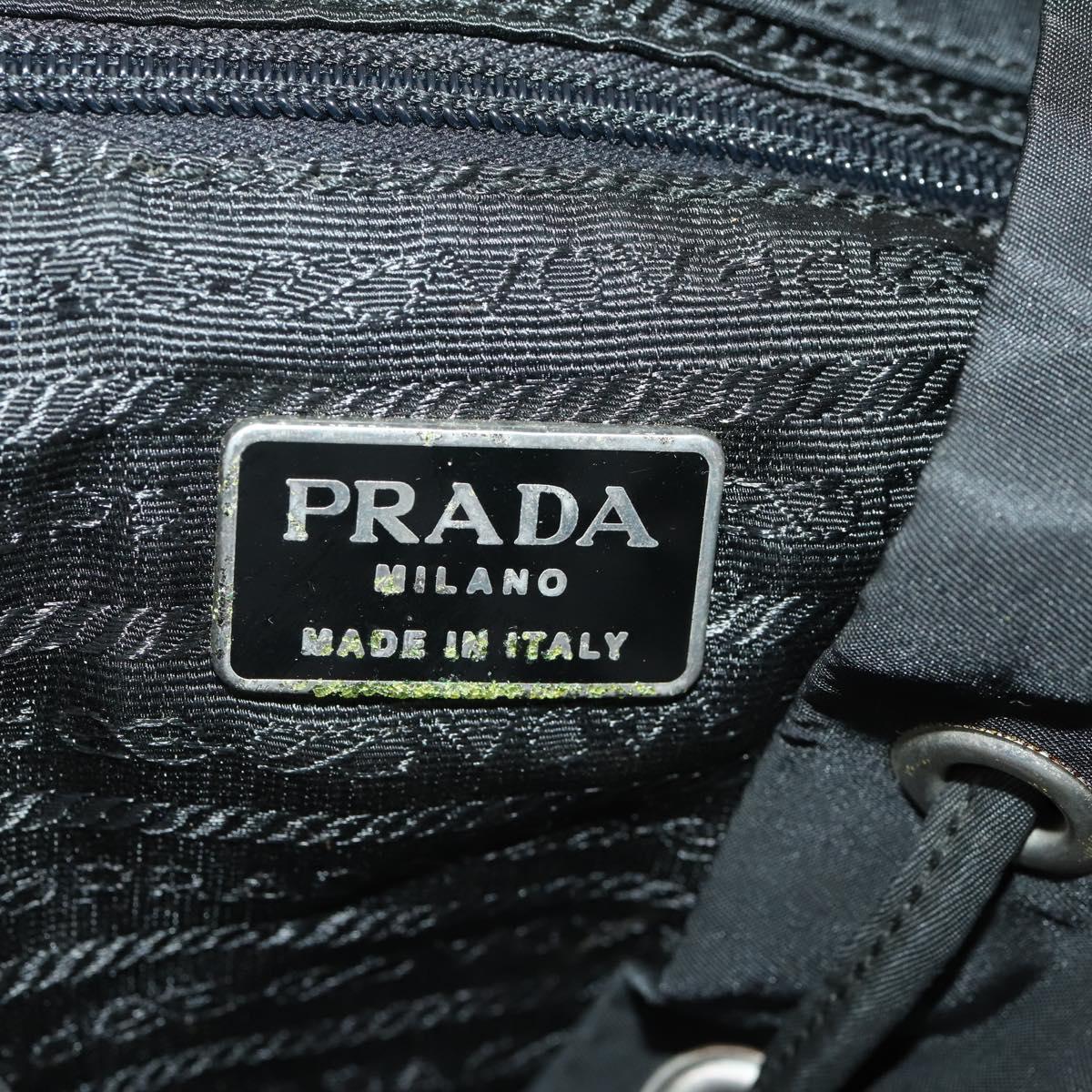 PRADA Backpack Nylon Black Silver Auth 174569