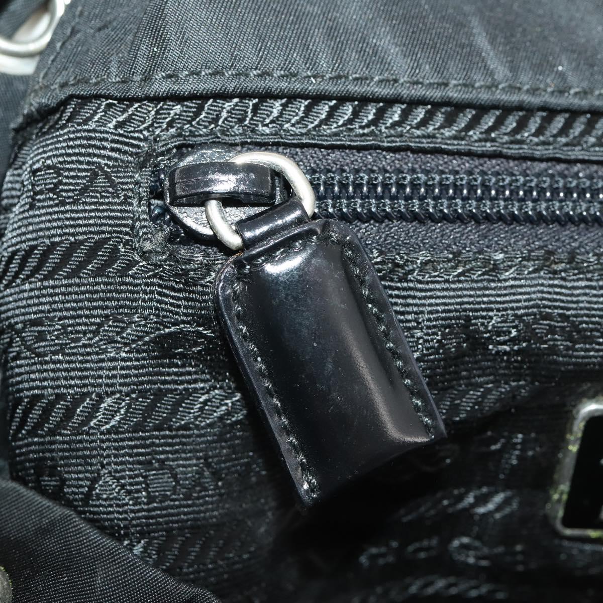 PRADA Backpack Nylon Black Silver Auth 174569