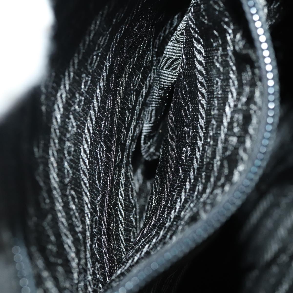 PRADA Backpack Nylon Black Silver Auth 174569