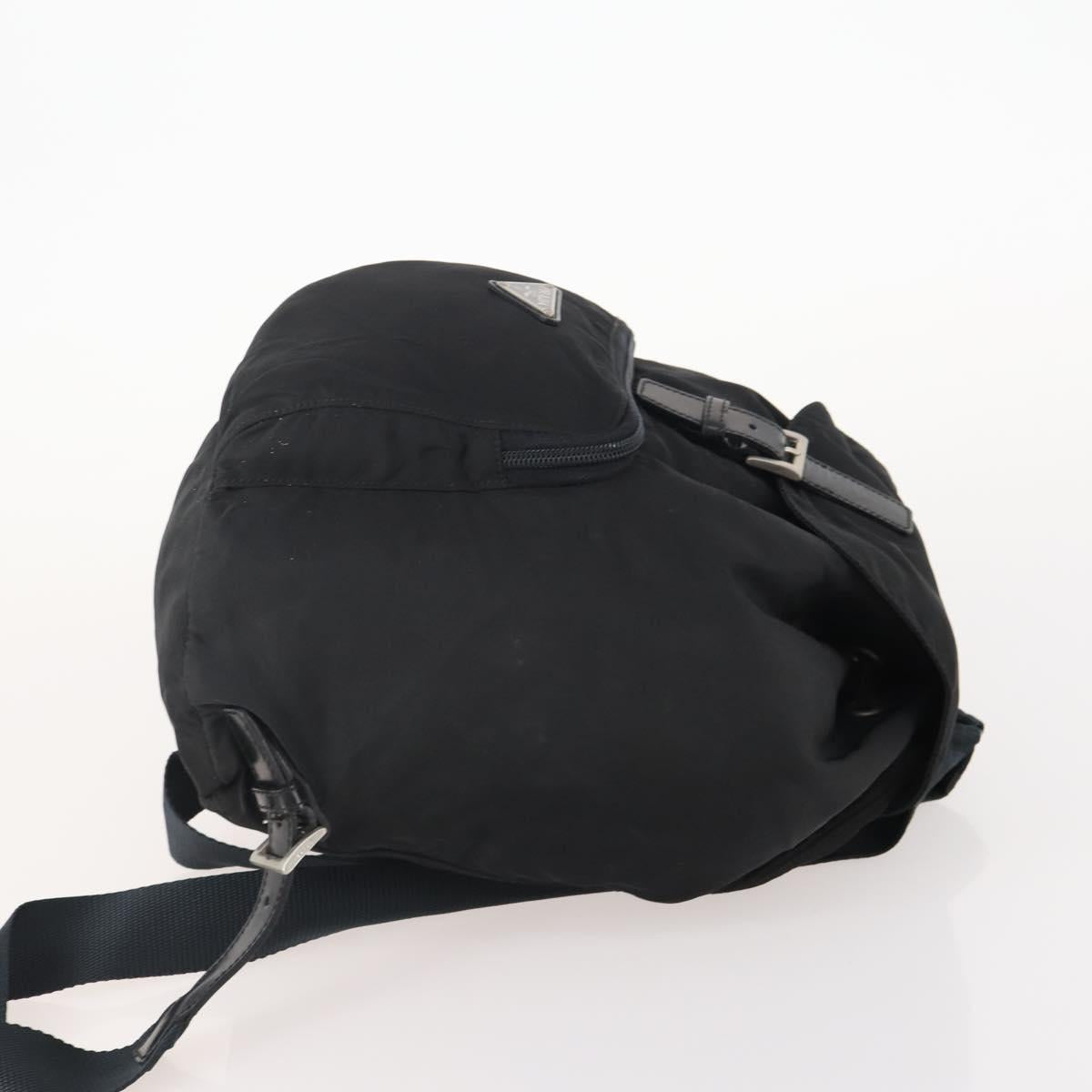 PRADA Backpack Nylon Black Silver Auth 174569