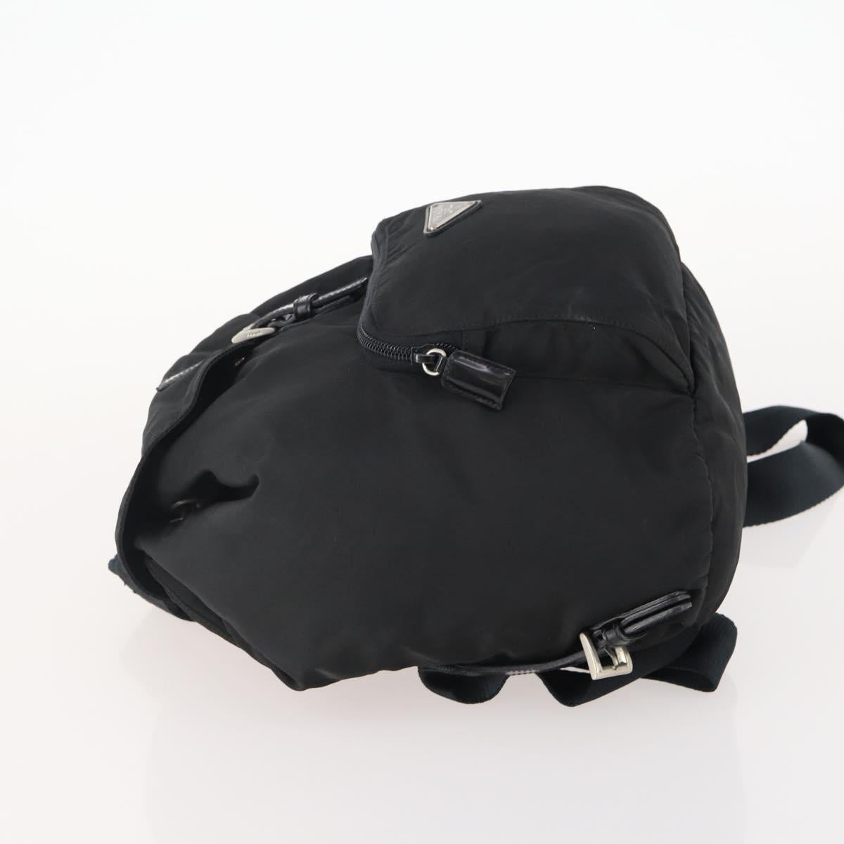 PRADA Backpack Nylon Black Silver Auth 174569