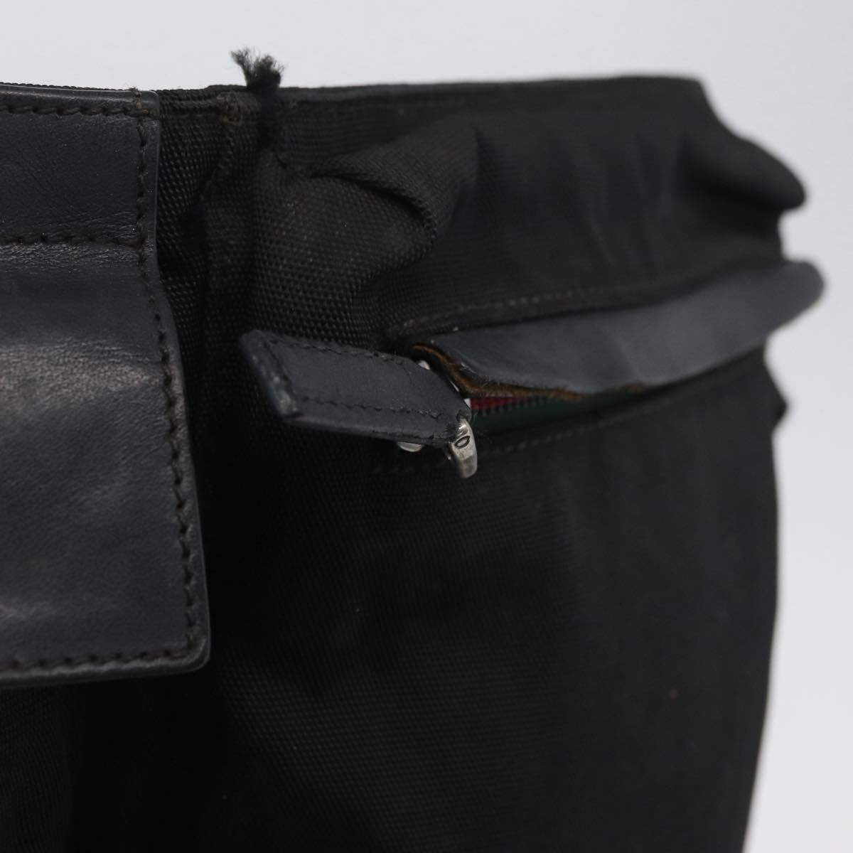 GUCCI Waist bag Canvas Black Silver 28566 Auth 174571