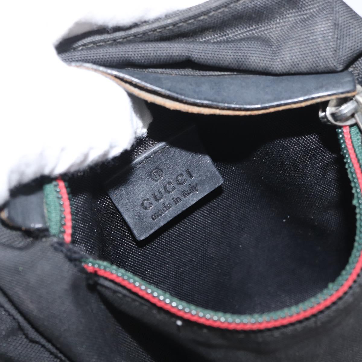 GUCCI Waist bag Canvas Black Silver 28566 Auth 174571