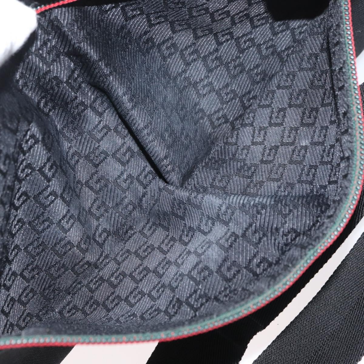 GUCCI Waist bag Canvas Black Silver 28566 Auth 174571