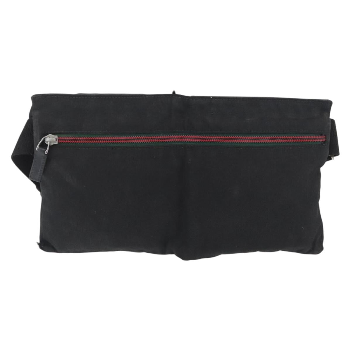 GUCCI Waist bag Canvas Black Silver 28566 Auth 174571